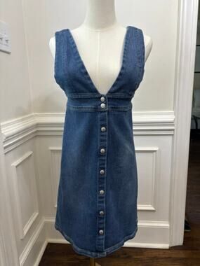Levi's Denim Dress Skirtall Button Front Western Cowgirl Small 80s 70s